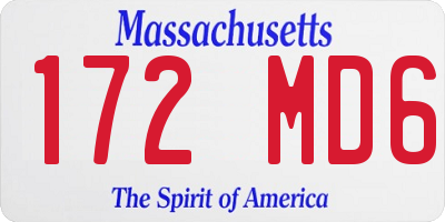 MA license plate 172MD6