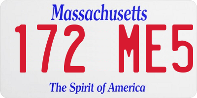 MA license plate 172ME5