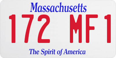 MA license plate 172MF1