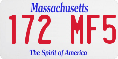 MA license plate 172MF5