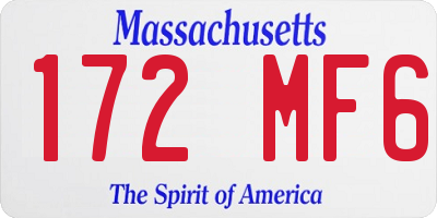 MA license plate 172MF6