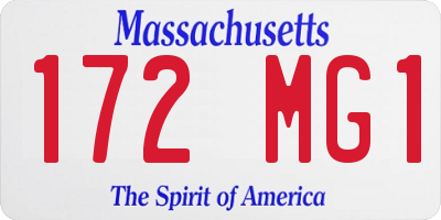 MA license plate 172MG1