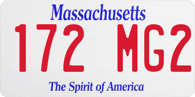 MA license plate 172MG2