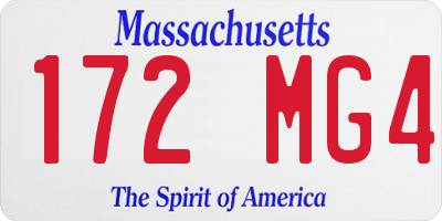MA license plate 172MG4