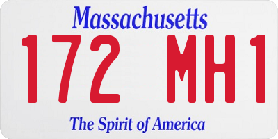 MA license plate 172MH1