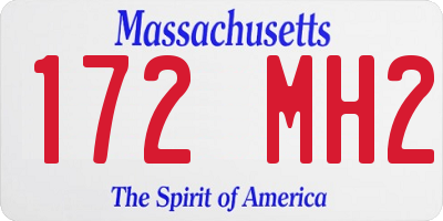 MA license plate 172MH2