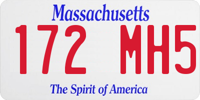 MA license plate 172MH5