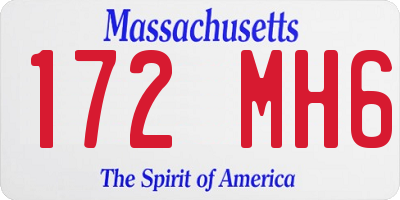 MA license plate 172MH6
