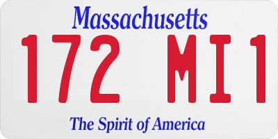 MA license plate 172MI1