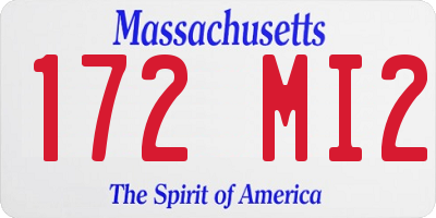 MA license plate 172MI2