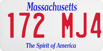 MA license plate 172MJ4