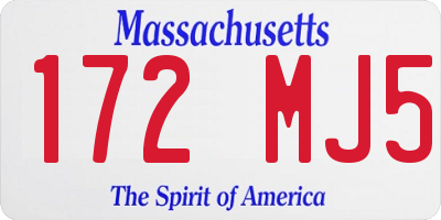 MA license plate 172MJ5