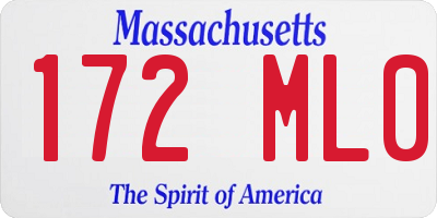 MA license plate 172ML0