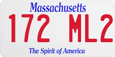 MA license plate 172ML2