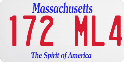 MA license plate 172ML4