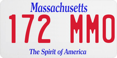 MA license plate 172MM0