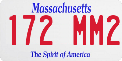 MA license plate 172MM2
