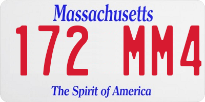 MA license plate 172MM4