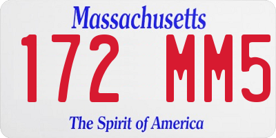 MA license plate 172MM5