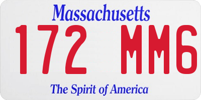 MA license plate 172MM6
