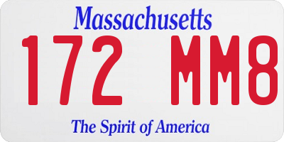 MA license plate 172MM8