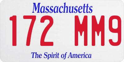 MA license plate 172MM9
