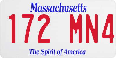 MA license plate 172MN4