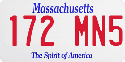 MA license plate 172MN5