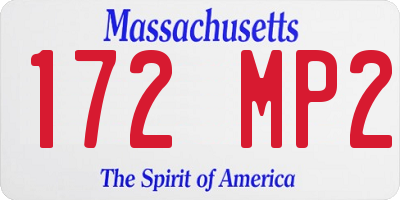 MA license plate 172MP2