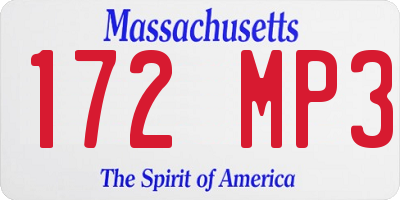 MA license plate 172MP3