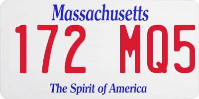 MA license plate 172MQ5