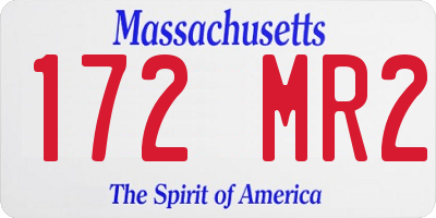 MA license plate 172MR2