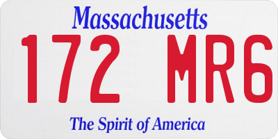 MA license plate 172MR6