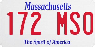 MA license plate 172MS0