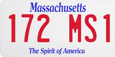 MA license plate 172MS1