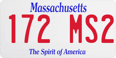 MA license plate 172MS2