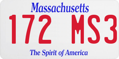 MA license plate 172MS3