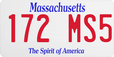 MA license plate 172MS5