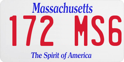 MA license plate 172MS6