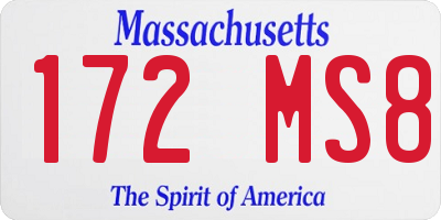 MA license plate 172MS8