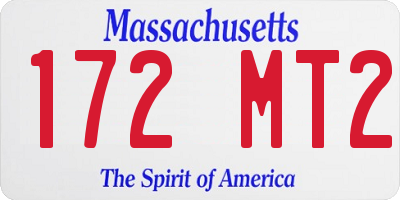 MA license plate 172MT2