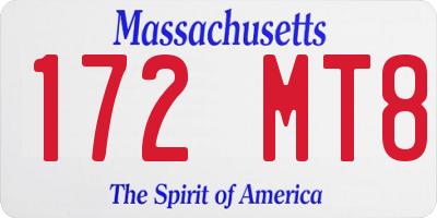 MA license plate 172MT8