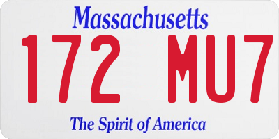 MA license plate 172MU7