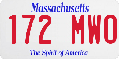 MA license plate 172MW0
