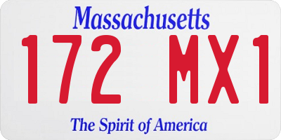 MA license plate 172MX1