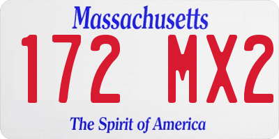 MA license plate 172MX2