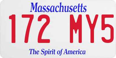 MA license plate 172MY5