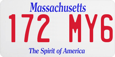 MA license plate 172MY6