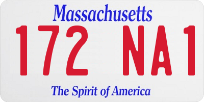 MA license plate 172NA1