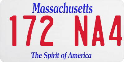 MA license plate 172NA4